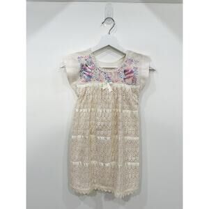 Paloma Girls Lace Dress With Silk Hand Embroidery